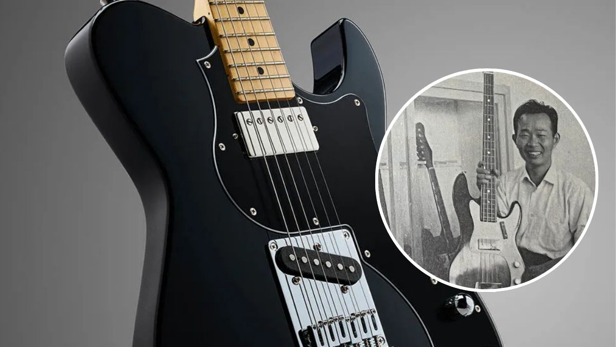 Main image: FGN Boundary Iliad BIL2MHS; Secondary image: a young Yuichiro Yokouchi with his first electric bass