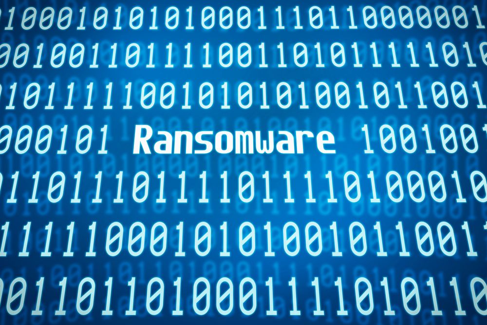 &amp;quot;Ransomware&amp;quot; text within binary code