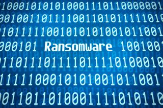 "Ransomware" text within binary code