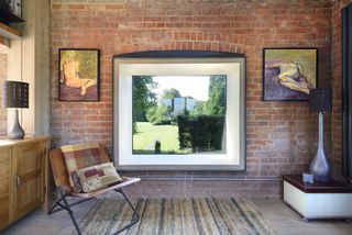 reclaimed bricks used for the interior of a water tower build project