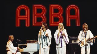 ABBA Voyage tour: California, Los Angeles, Filmed for Midnig UNITED STATES - OCTOBER 19: Photo of Abba, October 19, 1976, California, Los Angeles, Filmed for Midnight Special TV show (aired February 4, 1977)AbbaL-R : Benny Andersson, Anni-Frid Lyngstad,Agnetha Faltskog, Bjorn Ulvus.
