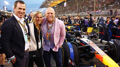 Zara Tindall, Mike Tindall and Peter Phillips at the Barhain Grand Prix