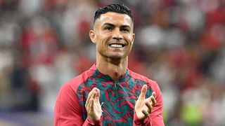 Portugal's forward Cristiano Ronaldo acknowledges the crowd ahead of the 2026 World Cup round of 16 football match between Portugal and Spain.