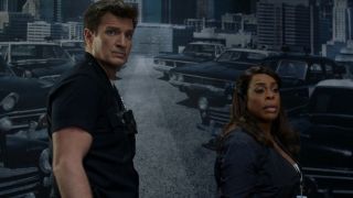 Nathan Fillion and Niecy Nash in The Rookie.