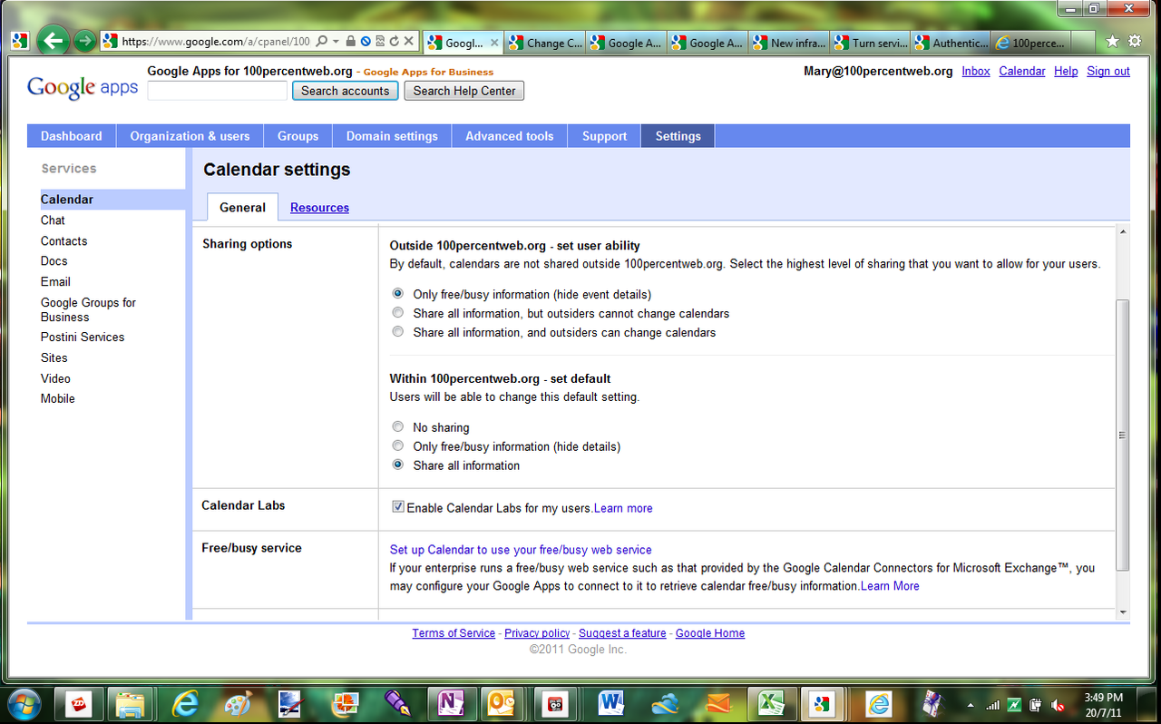 Apart from creating resources using Google&rsquo;s complex naming structure, you have only a few controls for calendar sharing.