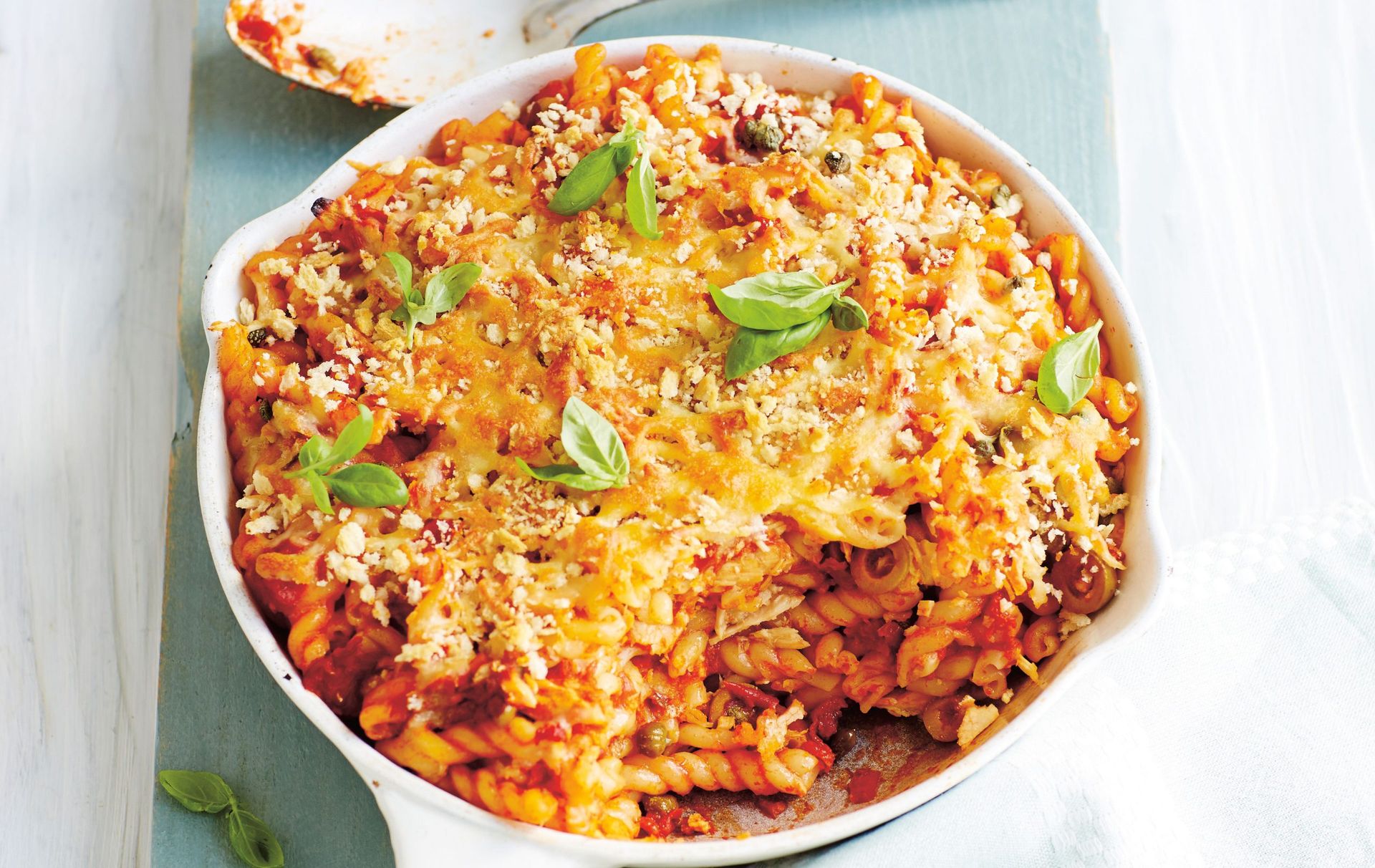 Onepot tuna pasta puttanesca British Recipes GoodtoKnow