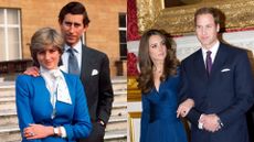 Princess Diana's engagement photo side-by-side with Kate Middleton's engagement photo
