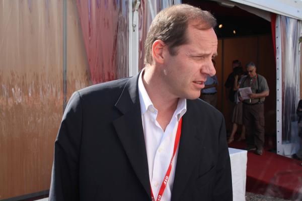 Tour de France race director Christian Prudhomme at the Paris-Roubaix presentation.