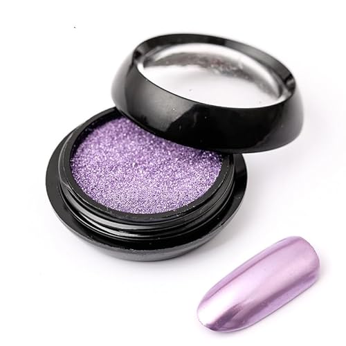Chrome Nail Powder, Metallic Mirror Holographic Nail Glitter Chrome Powder Reflective Glossy Nail Powder Pigment Manicure for Nail Art Diy Decoration (08 Purple Rose)