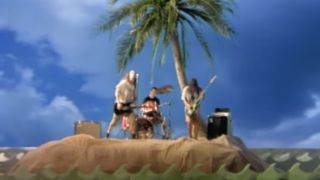 Goo Goo Dolls playing on fake island in music video for Only One on Beavis and Butt-Head