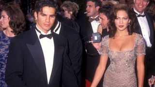 Jennifer Lopez (right) and Ojani Noa arriving at the 69th Annual Academy Awards