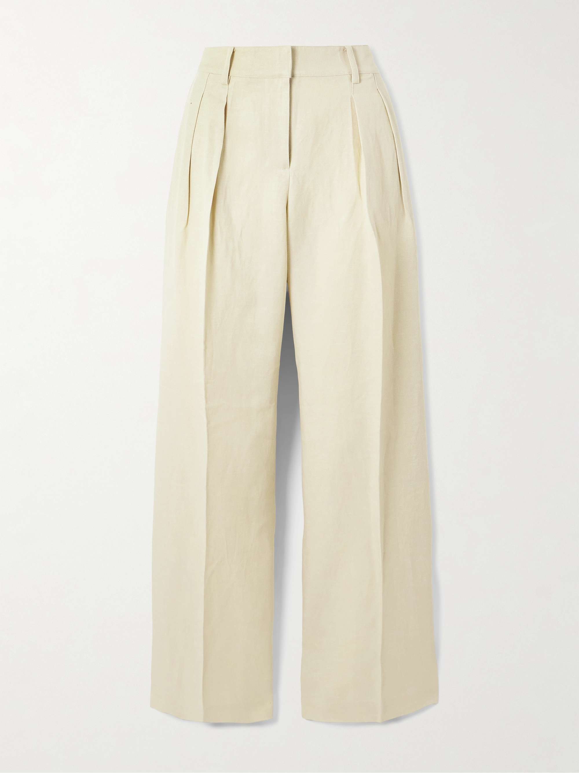 Daytona Pleated Lyocell and Linen-Blend Wide-Leg Pants