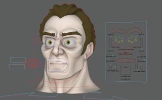 man's head model in Maya