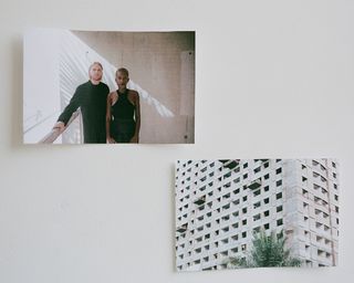 portrait of founders of Limbo Accra from Ghana and example of work in a collage