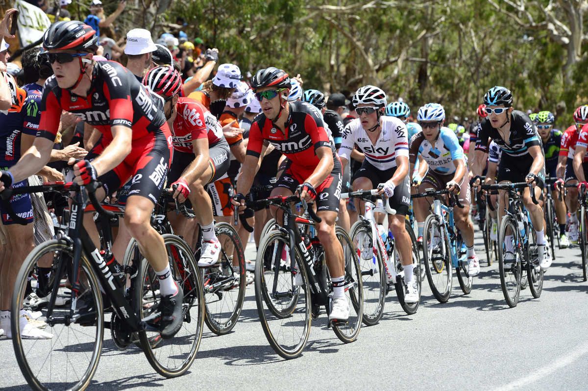 Rohan Dennis is followed by Richie Porte (BMC)