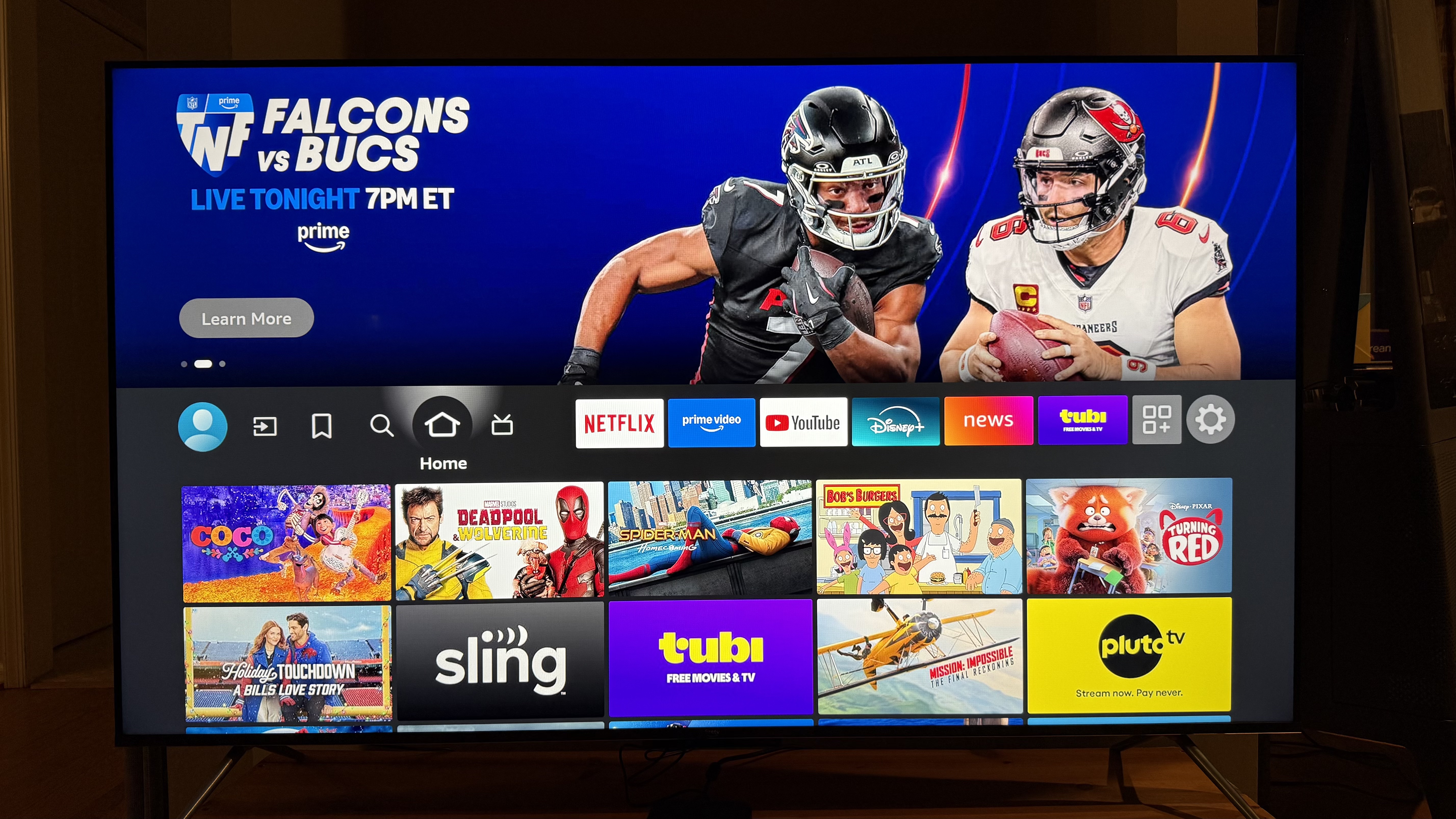 Amazon Fire TV Omni QLED (2025) Fire TV home page