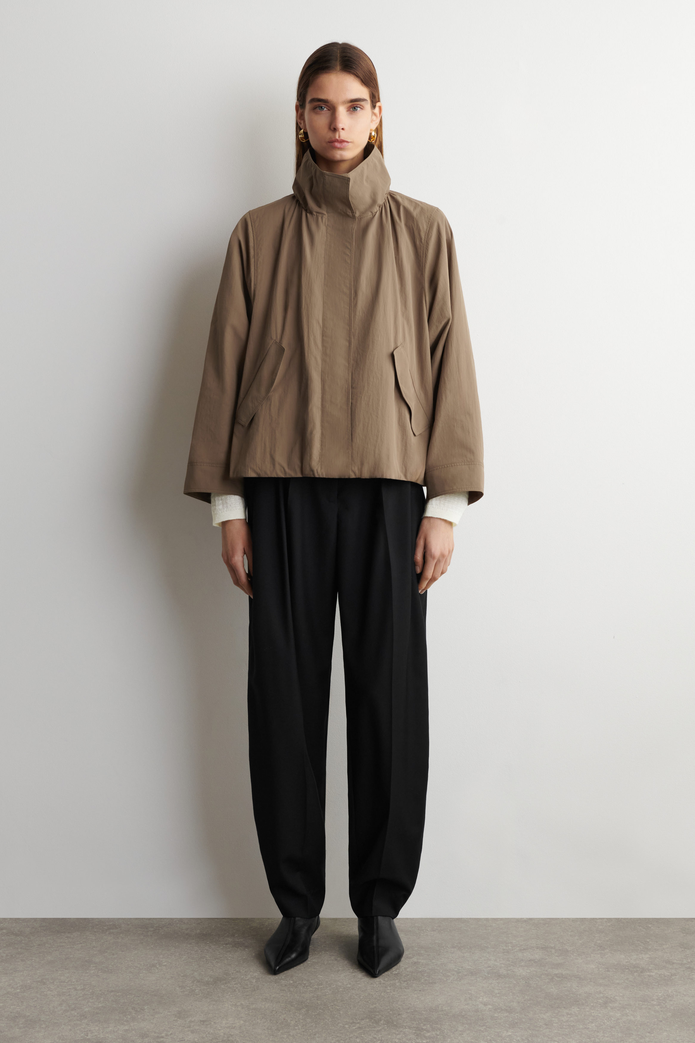 Nylon Funnel-Neck Jacket