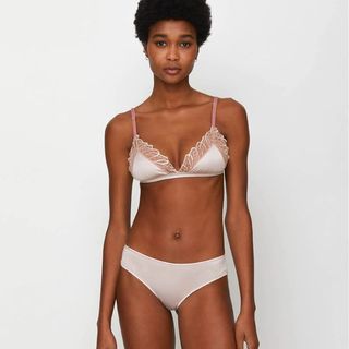 Chite Brazillian Briefs in Satin and Embroidered Tulle 