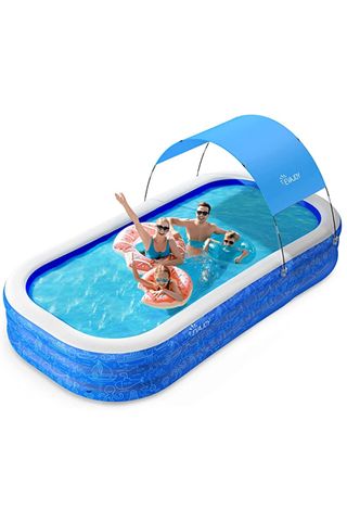 Evajoy Large Inflatable Swimming Pool with Canopy