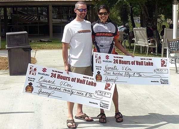 Off to the bank with some giant checks.