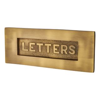 Heritage Brass by M Marcus Embossed Letter Plate - 254 X 102mm - Antique Brass