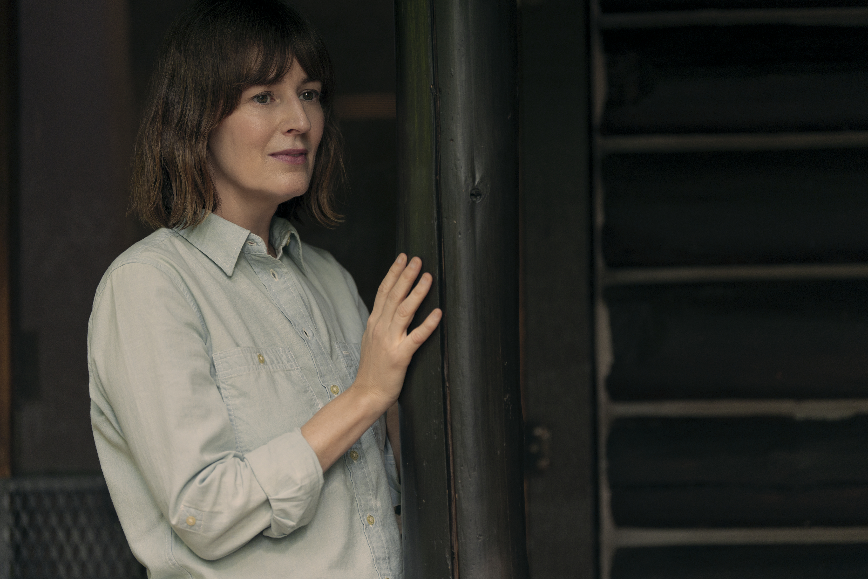 rosemarie dewitt as jill standing on a porch in untamed