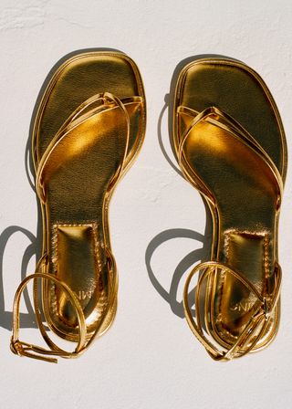 Metallic Strap Sandals