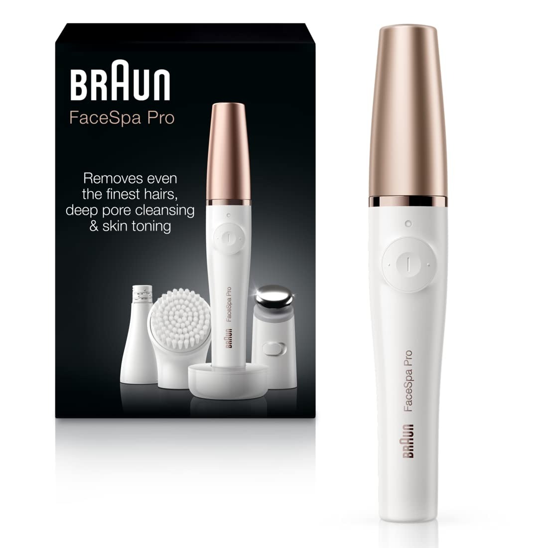 Braun, Braun Face Epilator Facespa Pro 911, Facial Hair Removal for Women, Hair Removal Device, 3-In-1 Epilating, Cleansing Brush and Skin Toning With 3 Extras