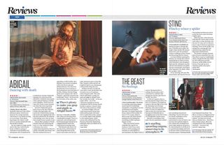 Two pages of film reviews.