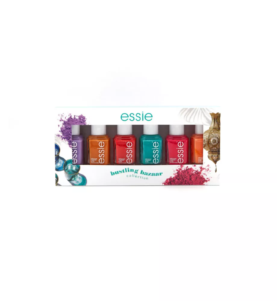 Essie Bustling Bazaar Collection Gift Set, Includes Bright, Vibrant and Colourful Nail Polish Shades for Summer