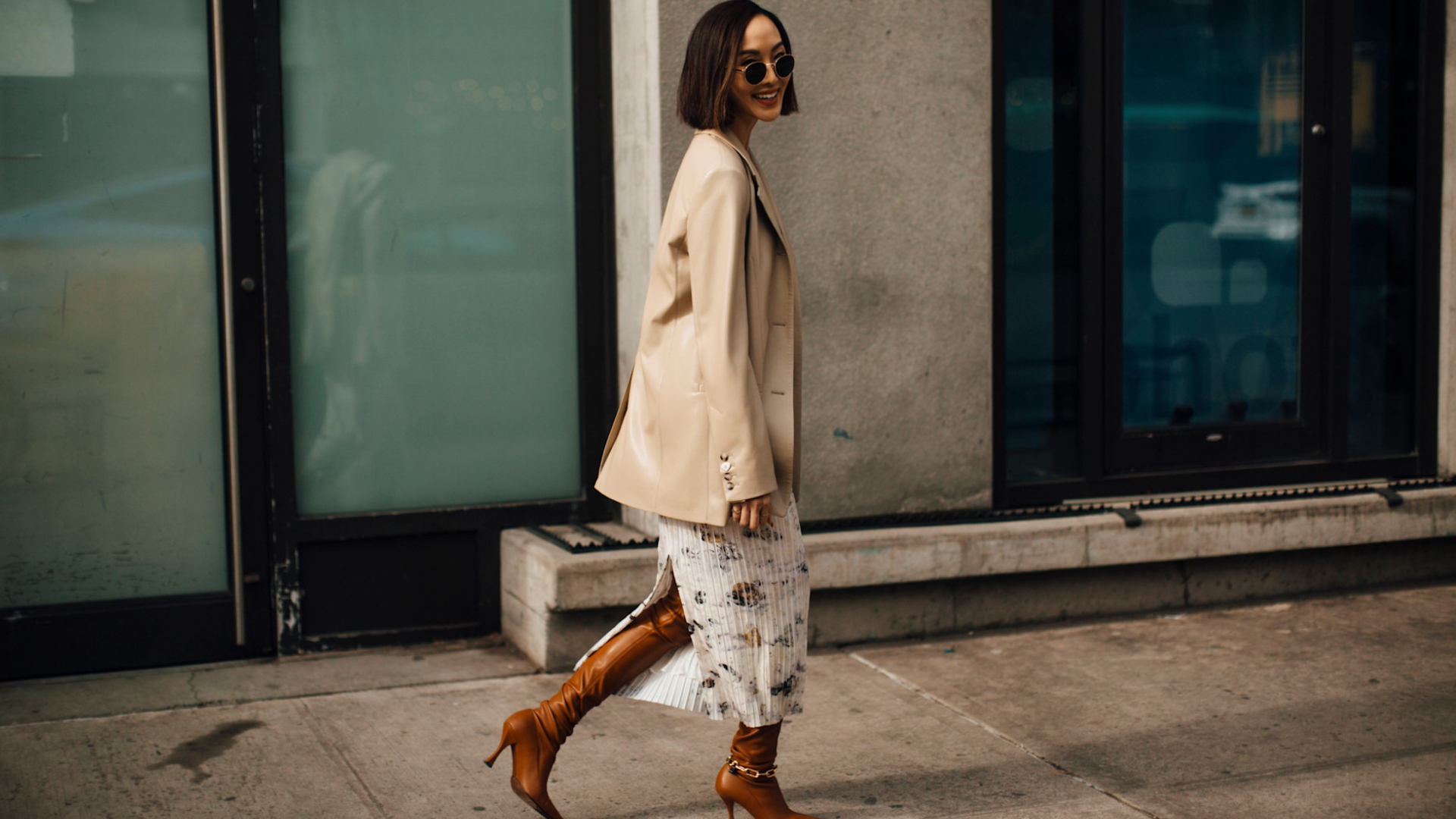 woman wearing fall boots and a long skirt