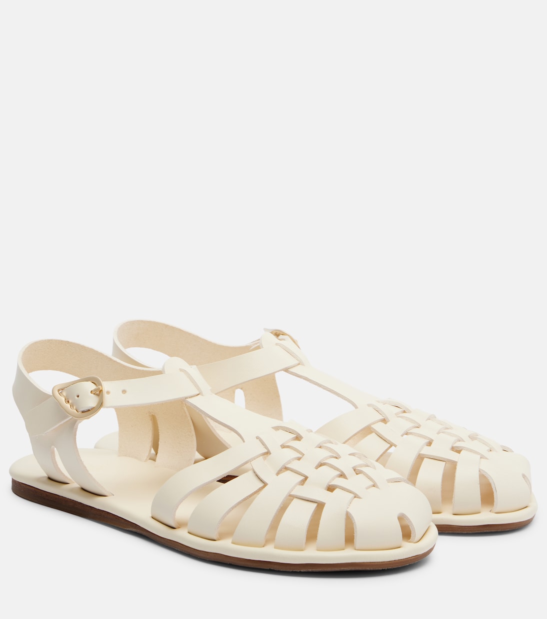 Karina Leather Fisherman Sandals in White - Ancient Greek Sandals