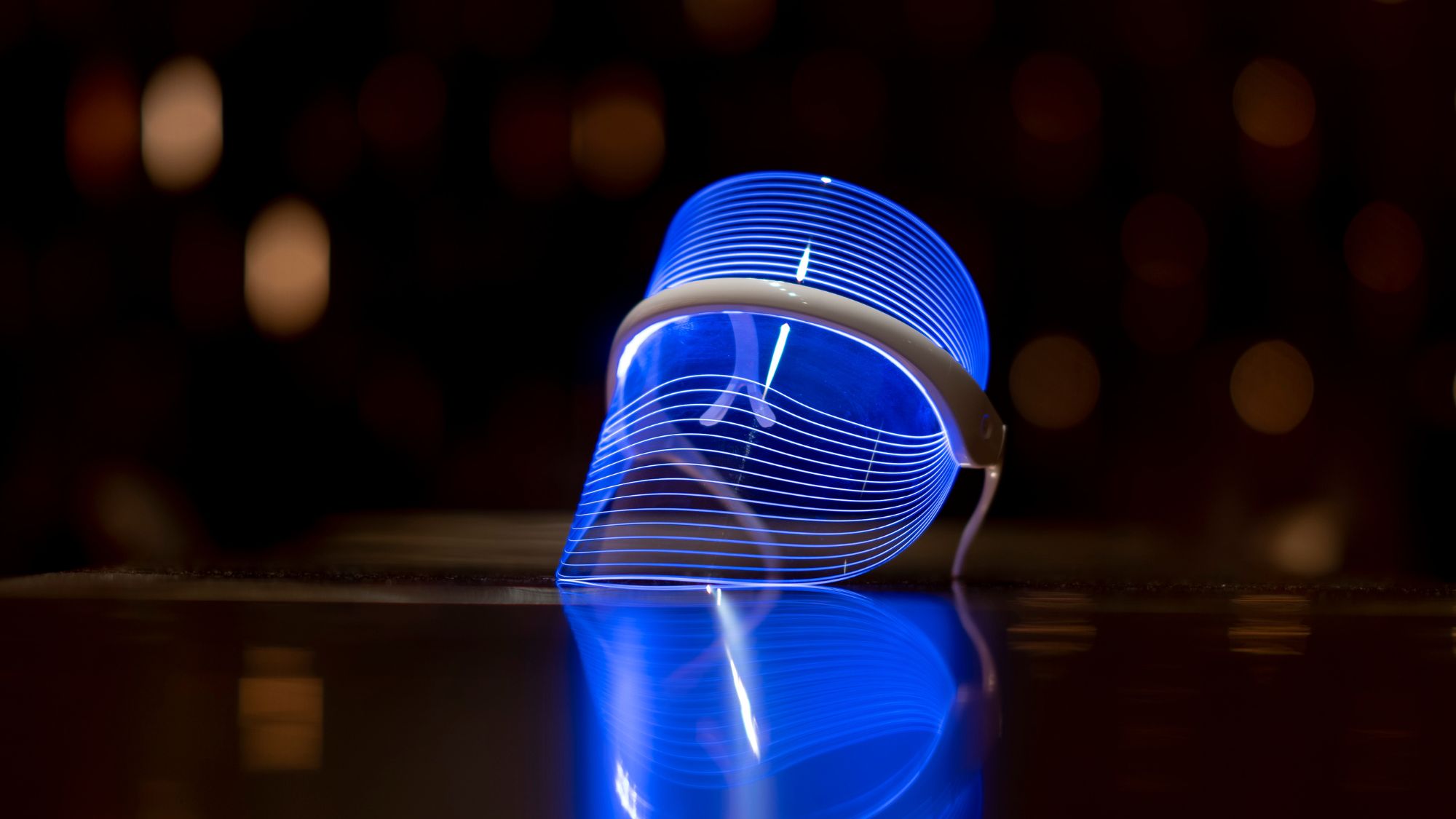 a lit up LED facemask with the blue light-led face mask black friday