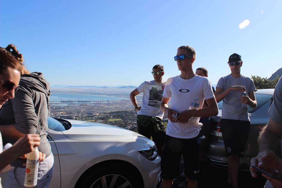 The team gathers for the start of the hike