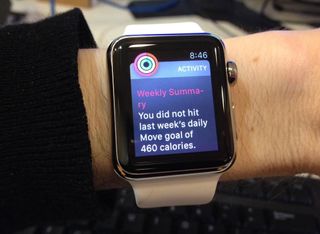 Once a week, the Apple Watch sends a summary of your activity.