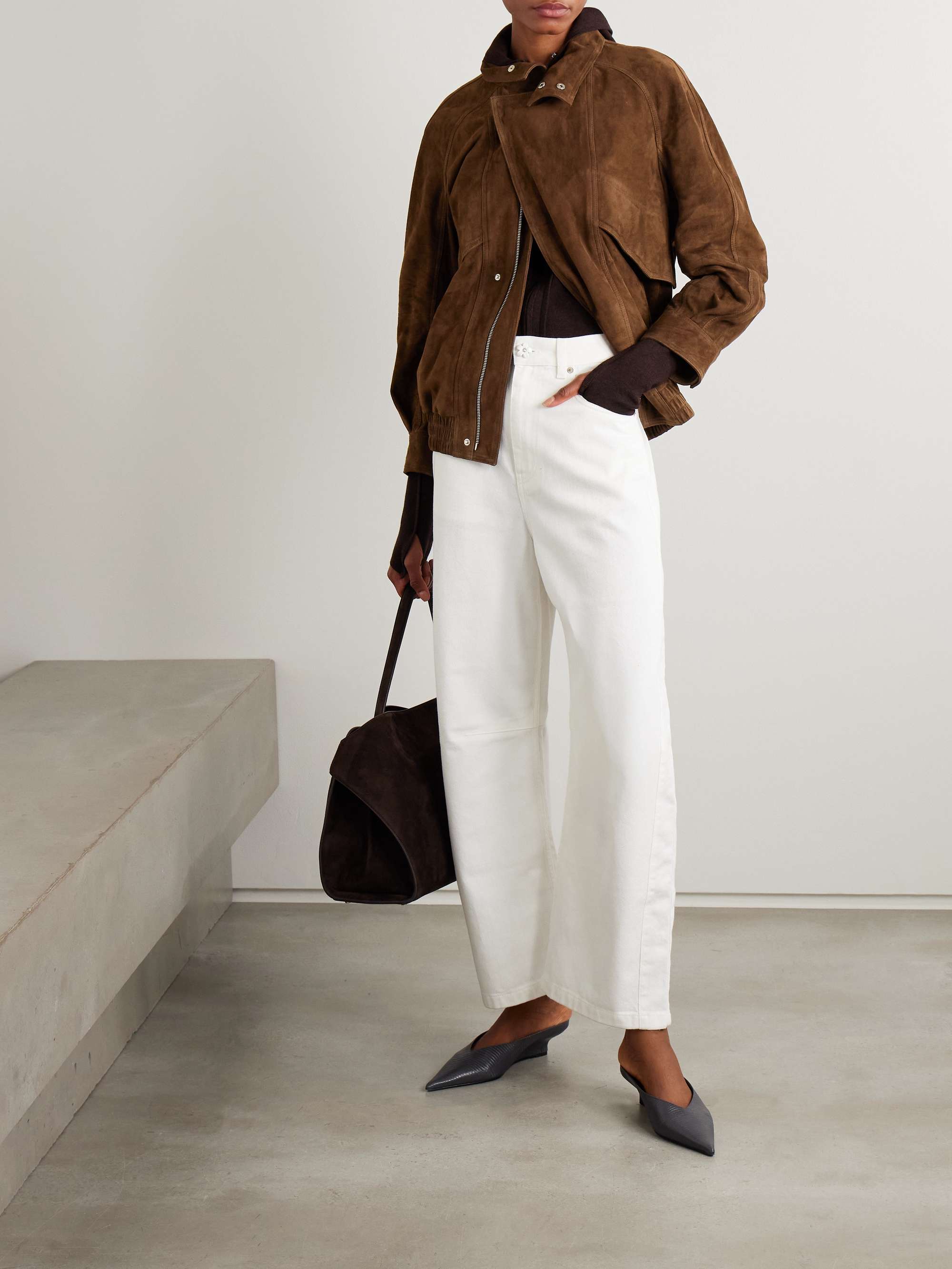 Ariste Oversized Paneled Suede Jacket