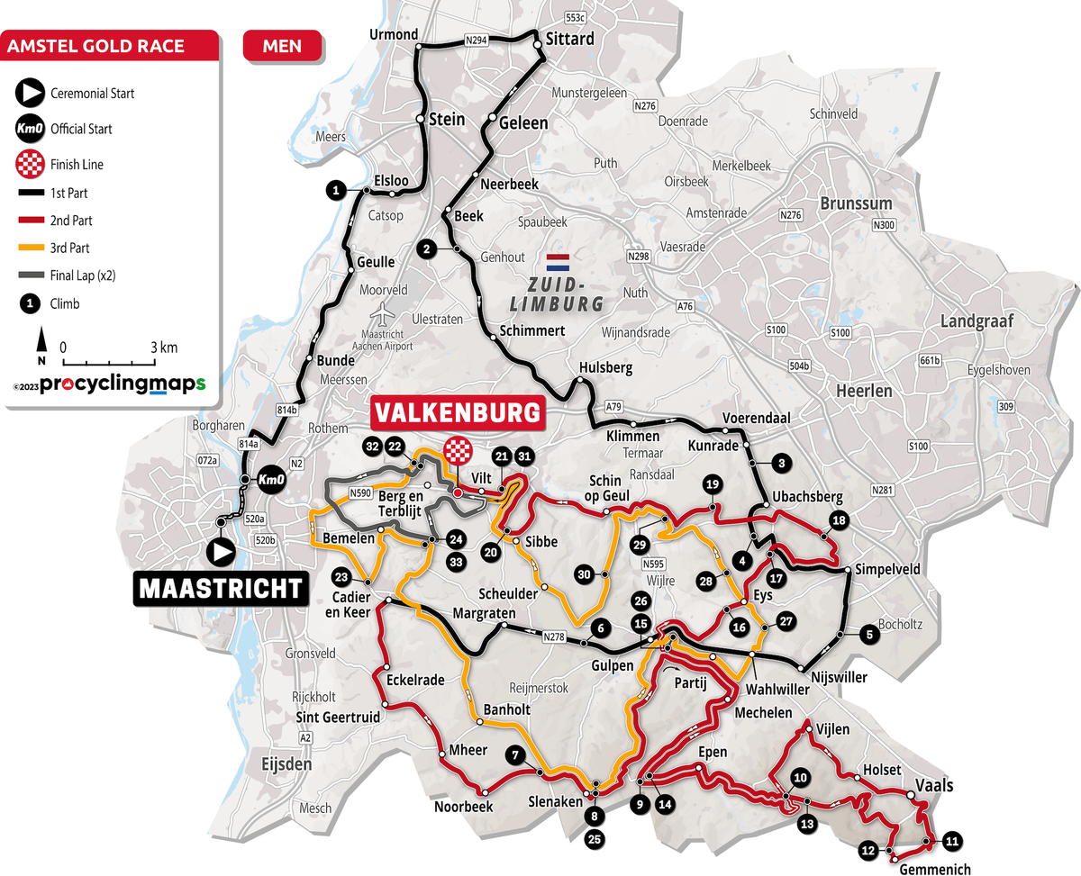 Amstel Gold Race 2022 Route Map