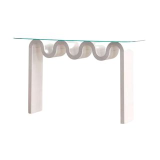 Glass topped console table