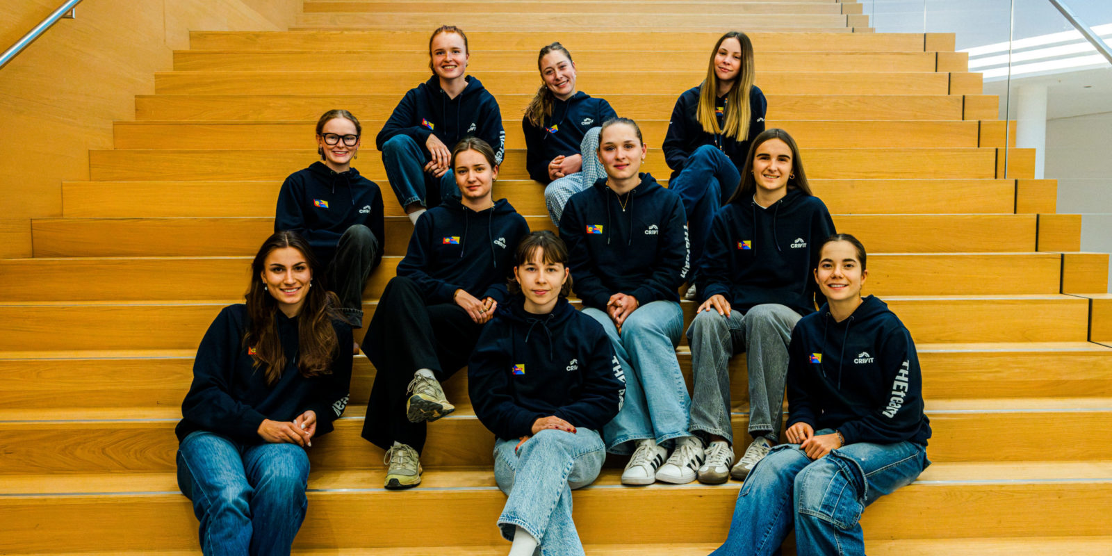Lidl-Trek Future Racing Women riders pose for a team photo