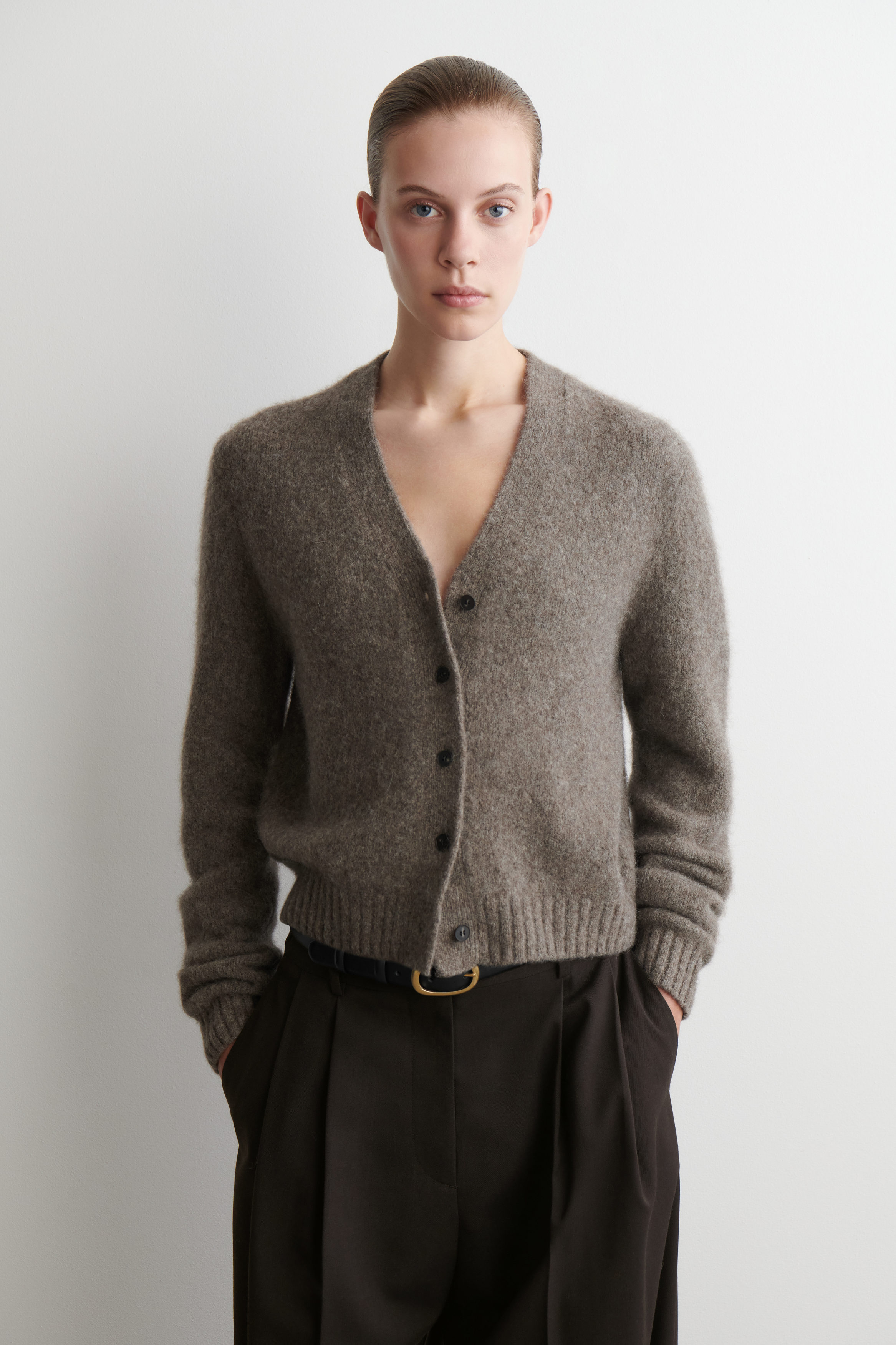 Cropped Alpaca-Blend Cardigan
