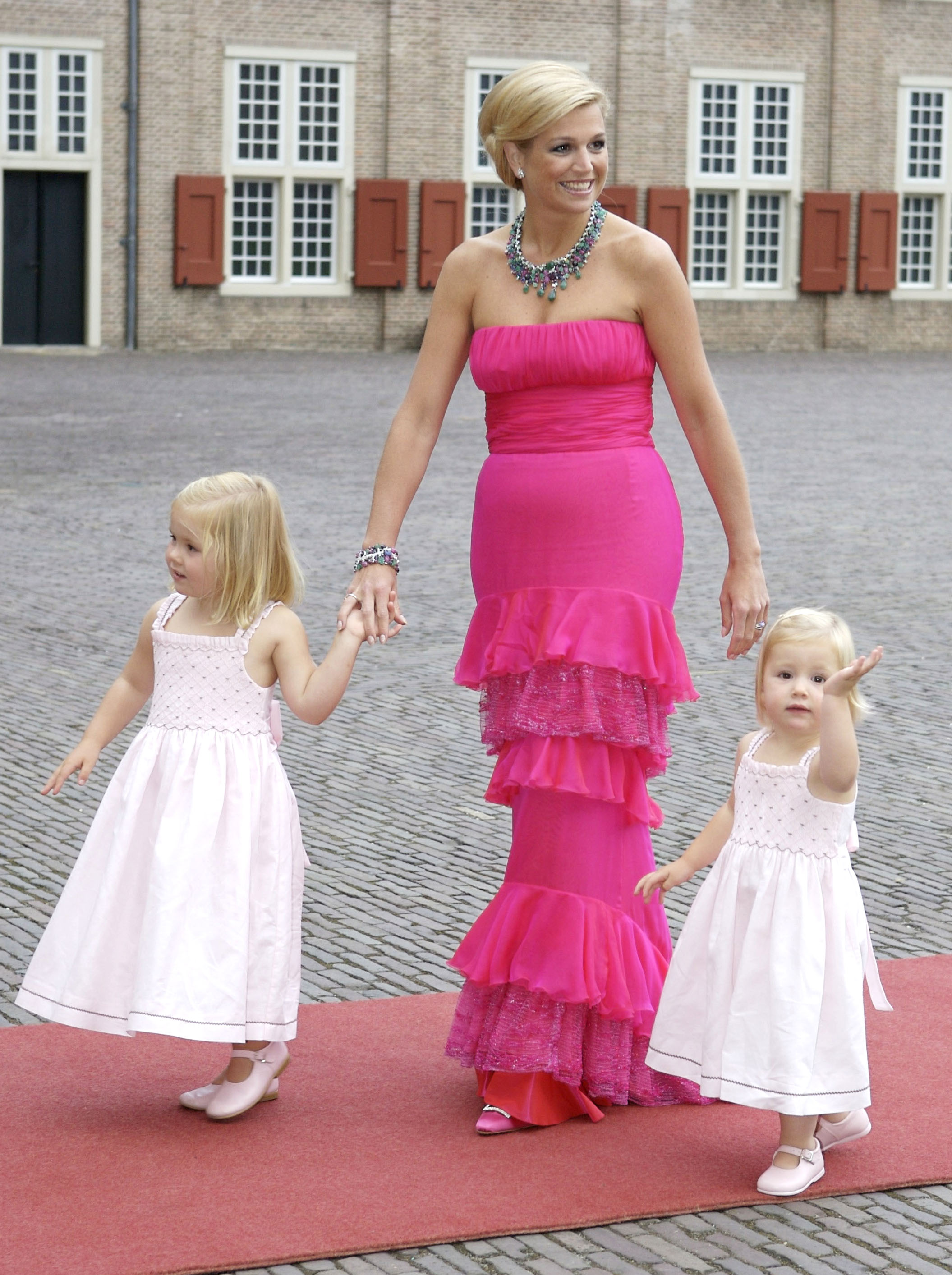 Crown Princess Maxima, With Daughters Princess Catharina-Amalia (Photo by Julian Parker/UK Press via Getty Images)
