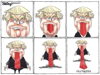 Political cartoon U.S. Trump Russia investigation Harry Potter Slytherin
