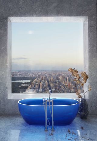 432 Park Avenue penthouse bathrub with a view