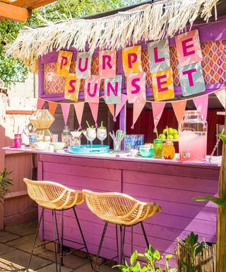 pink outdoor garden bar