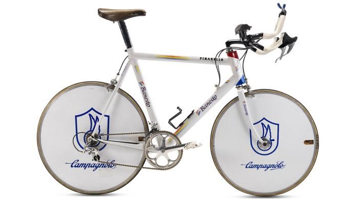 At the root of Miguel Indurain's five straight Tour de France victories was his time trialing ability. Pictured here is a Pinarello time trial bike used in 1993 by Indurain.