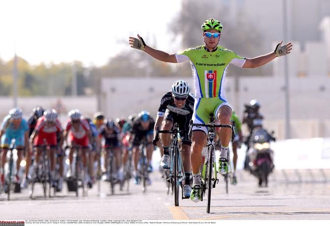 Peter Sagan celebrates victory