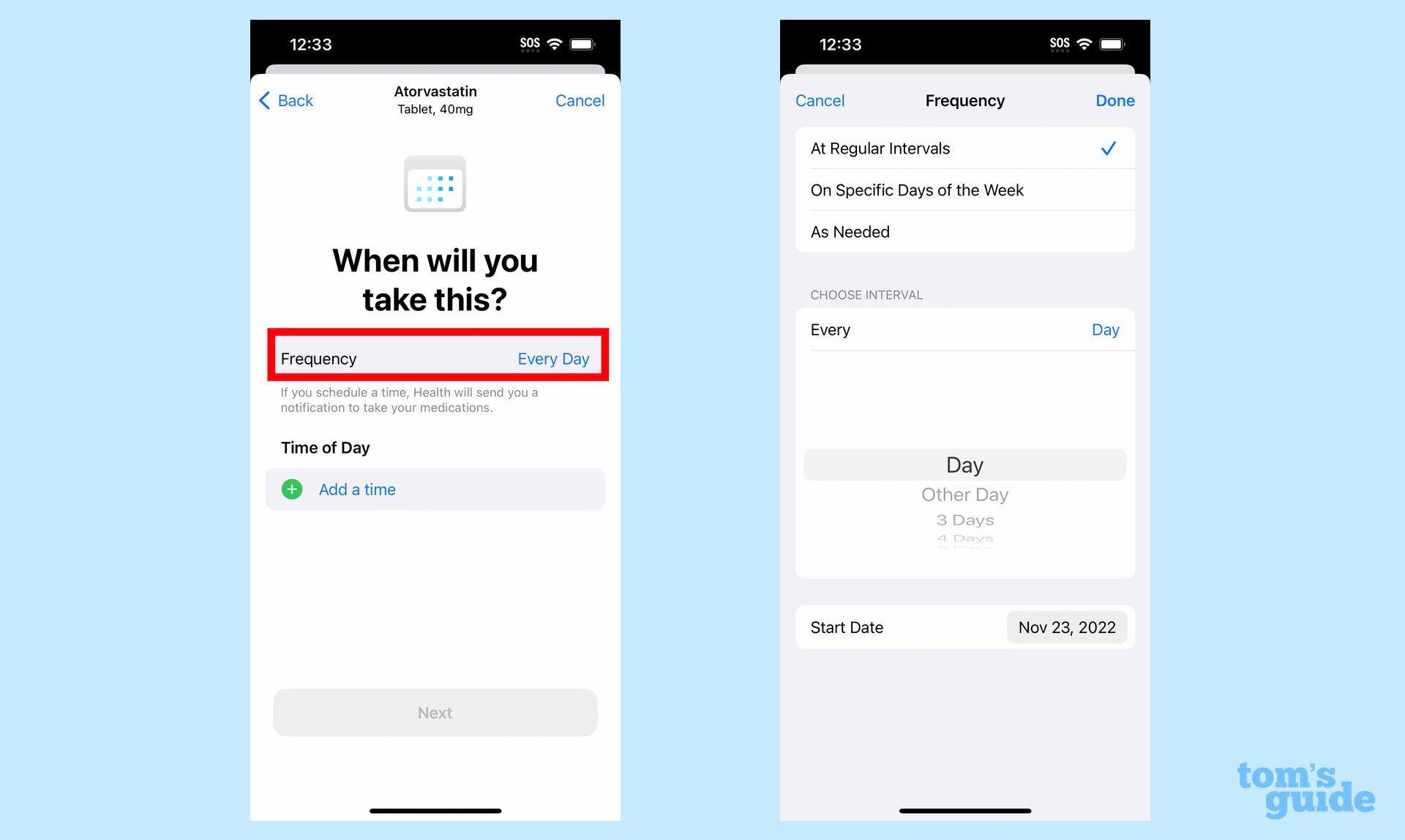 Choose your dose rate in the iOS 16 Health app for medications