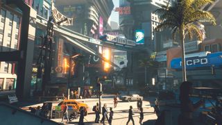 The art of making open world video games; scenes from the sci-fi video game Cyberpunk 2077