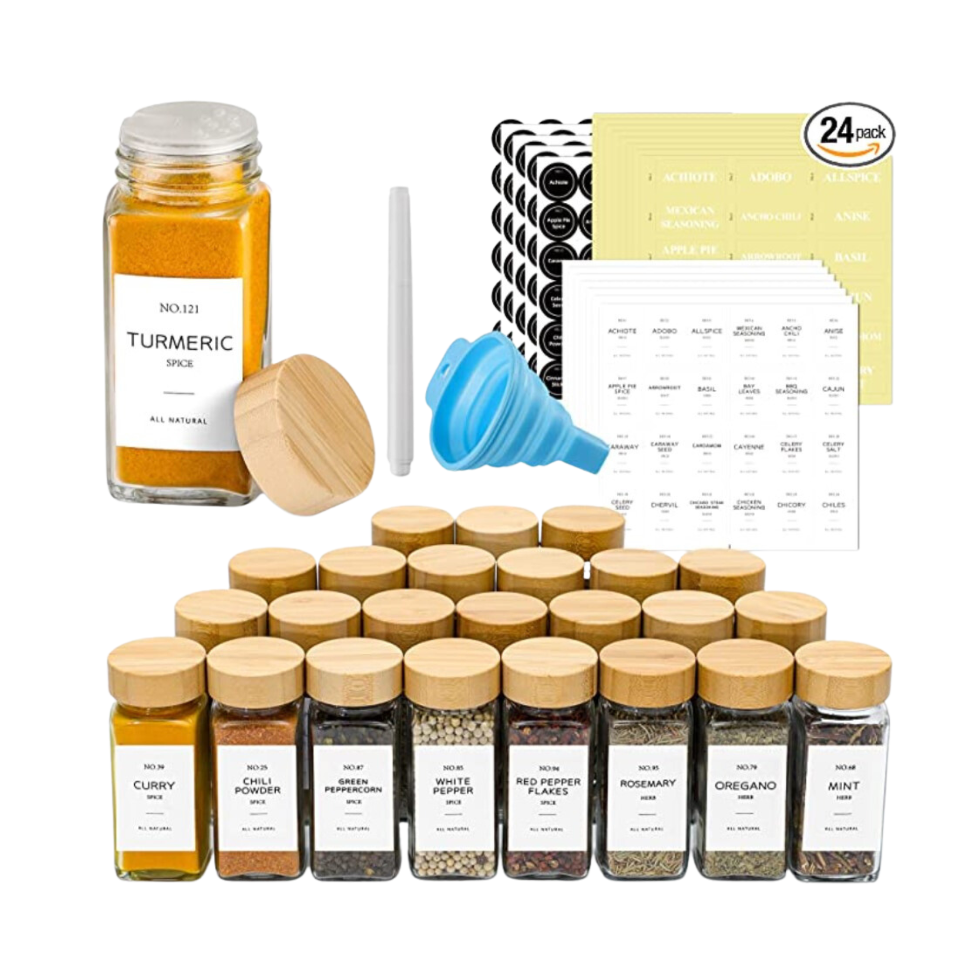 Satu set stoples bumbu dengan label