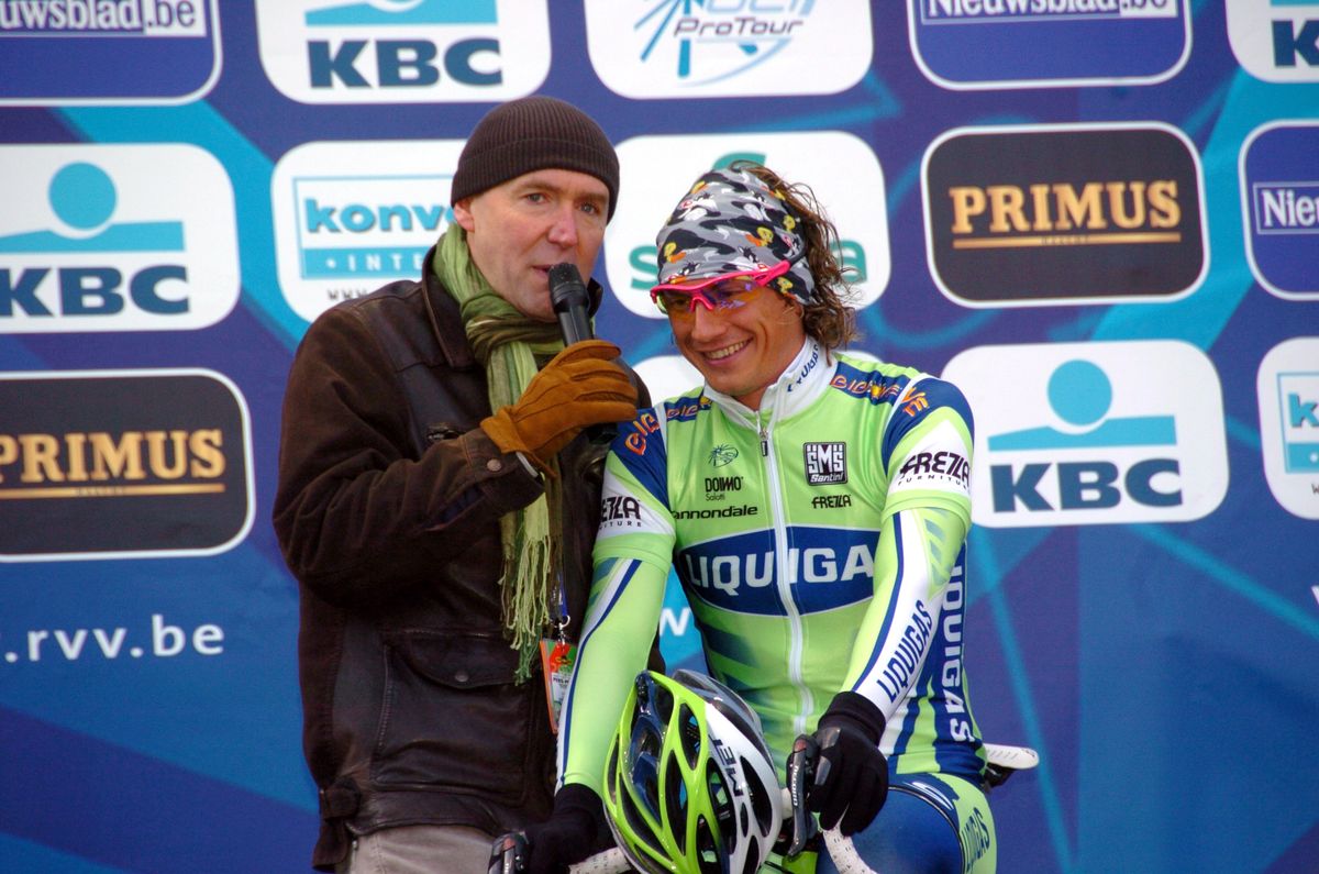 Filippo Pozzato ahead of the 2008 Tour of Flanders.